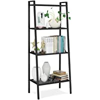 Los mejores  - Homfa Estantería de Escalera Estantería Metálica para Baño Salón Terraza con 4 Niveles de Malla de Color Negro…